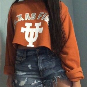 PINK UT Austin Cropped PullOver